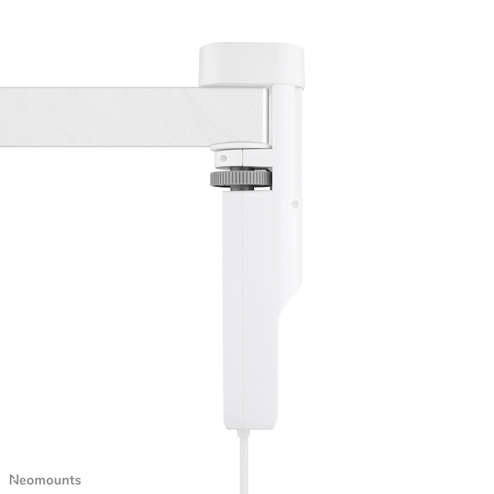 Neomounts VOLT DS22-840WH6 Regleta de sobremesa con abrazadera - 2 x USB-C (20W), 1x USB-A (18W), 3 x 230V. enchufe Tipo F 3680 Watt - cable de 1,4 m - carga rápida - blanco
