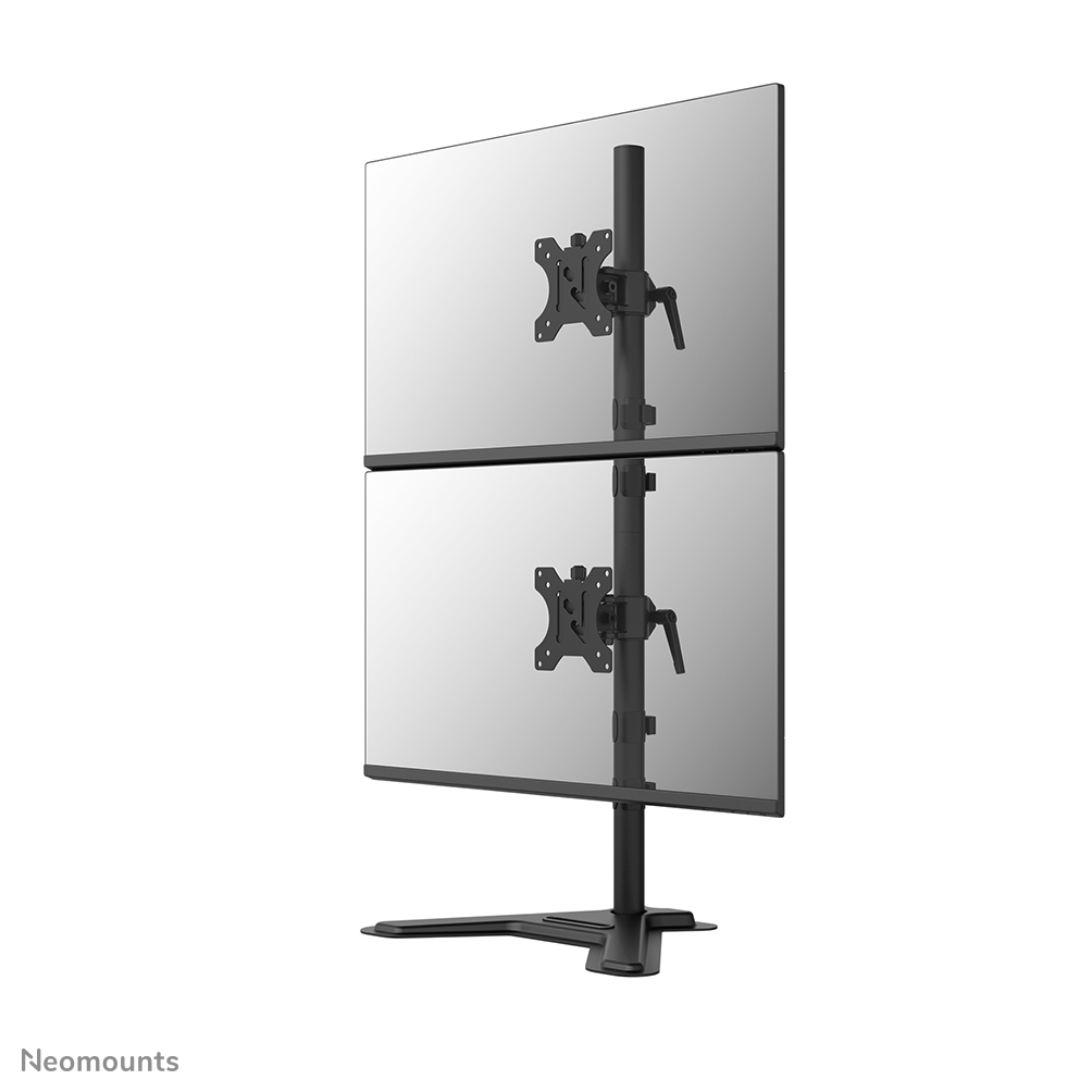 Neomounts DS45-600BL2V Soporte de monitor doble - 10-32" - 0-9 kg | 19,8 lbs (2x) - inclinable 90° - rotatorio 360° - giro 180° - VESA 75x75 - Negro