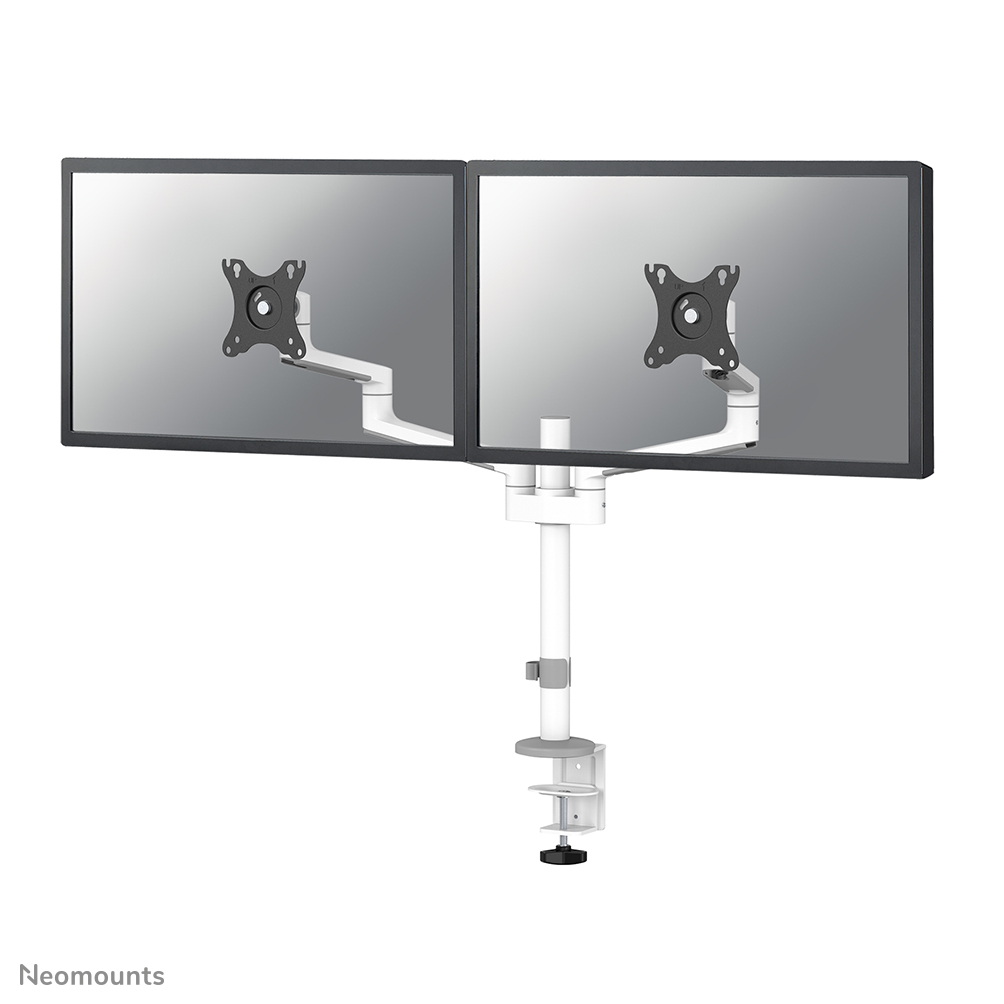 Neomounts NEXT Lite DS60-425WH2 Brazo de monitor 2 pantallas - 17-27" - 0-8 kg/pantalla - modelo T-Rex para ahorro de espacio - embalaje 100% libre de plástico - blanco