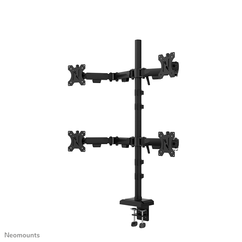 Neomounts DS60-600BL2-2 Soporte de monitor cuádruple -  10-32" -  0-8 kg | 17,6 lbs (4x) -  inclinable 90° -  rotatorio 360° -  giro 180° -  VESA 75x75 -  bloqueo de 180° - Negro