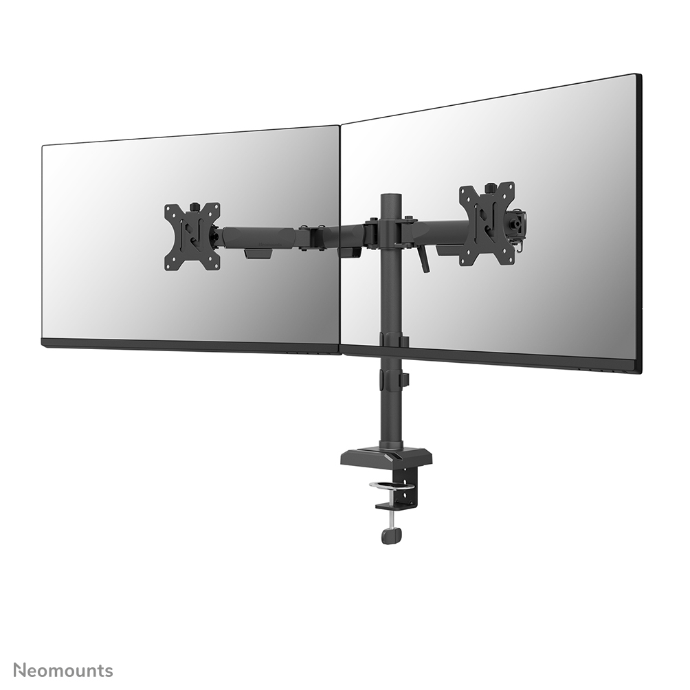 Neomounts NERO DS60-600BL2 Brazo de monitor 2 pantallas - 10-32" - 0-8 kg/pantalla - Quick-fix - Tope-a-180° - embalaje 100% libre de plástico - negro