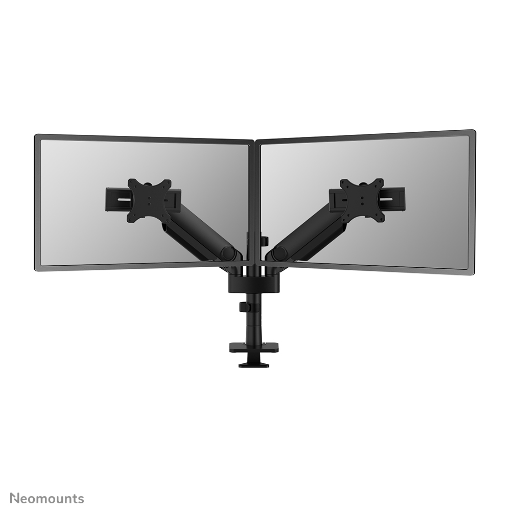 Neomounts NEXT One SL DS65S-950BL2 Brazo de monitor 2 pantallas - 24-34" - 1-11 kg/pantalla (curvo 9 kg/pantalla) - resorte de gas - Tope-a-180° - Topfix - Modelo de Fácil Montaje - multi ajustable modelo deslizante - embalaje 100% libre de plástico - negro