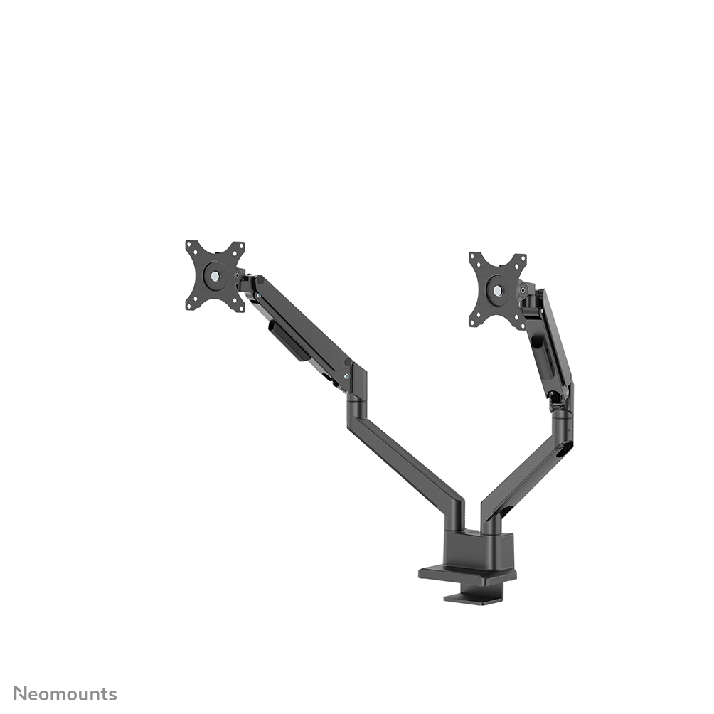 Neomounts NEXT Slim DS70-250BL2 Brazo de monitor 2 pantallas - 17-32" - 1-9 kg/pantalla (curvo 8 kg/pantalla) - resorte de gas - Tope-a-180° - Topfix - Modelo de Fácil Montaje - embalaje 100% libre de plástico - negro