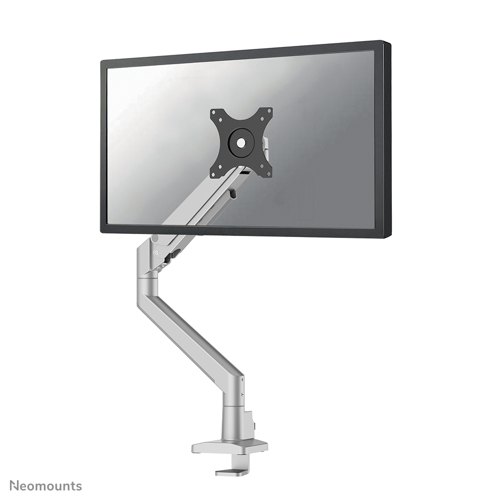 Neomounts NEXT Slim DS70-250SL1 Brazo de monitor 1 pantalla - 17-35" - 1-9 kg (curvo 8 kg) - resorte de gas - Tope-a-180° - Topfix - Modelo de Fácil Montaje - embalaje 100% libre de plástico - plata