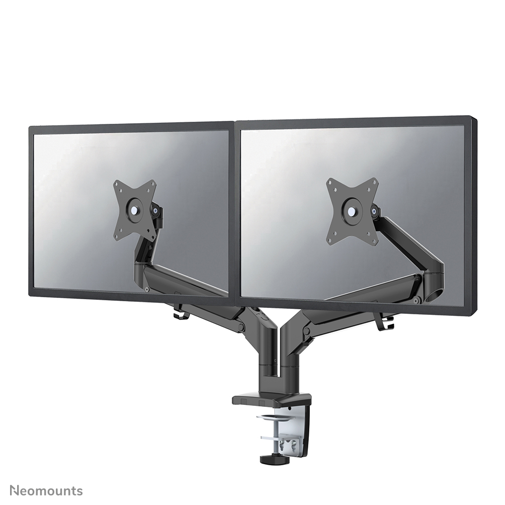 Neomounts DS70-810BL2 Brazo de monitor 2 pantallas - 17-32" - 1-9 kg/pantalla - resorte de gas - Tope-a-180° - modelo T-Rex para ahorro de espacio - negro