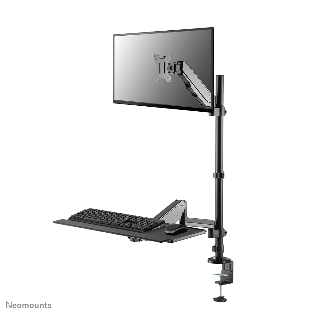 Neomounts DS90-325BL1 Soporte de sobremesa para puesto de trabajo de pie/sentado 1 pantalla - 17-32" - 1-9 kg (curvo 6 kg) - resorte de gas - negro