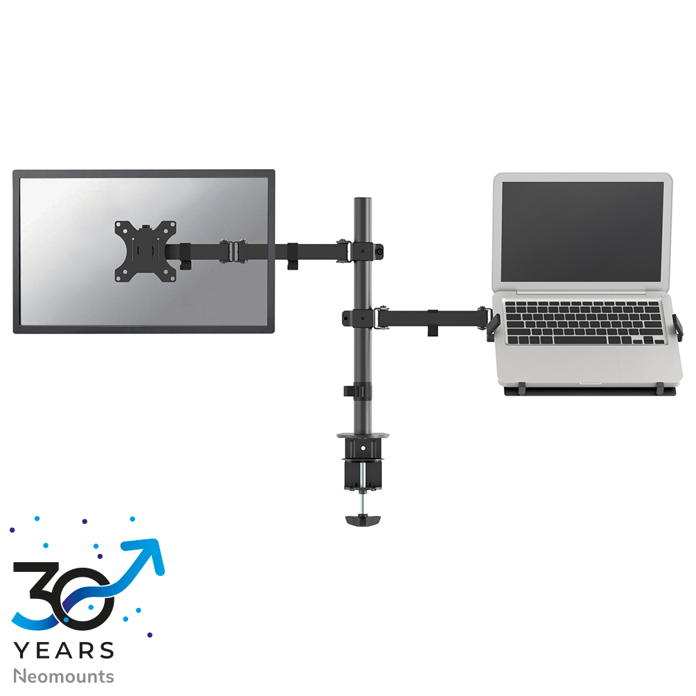 Neomounts FPMA-D550NOTEBOOK Brazo de monitor 1 pantalla - con Soporte para portátil 10-32" - 0-8 kg - negro