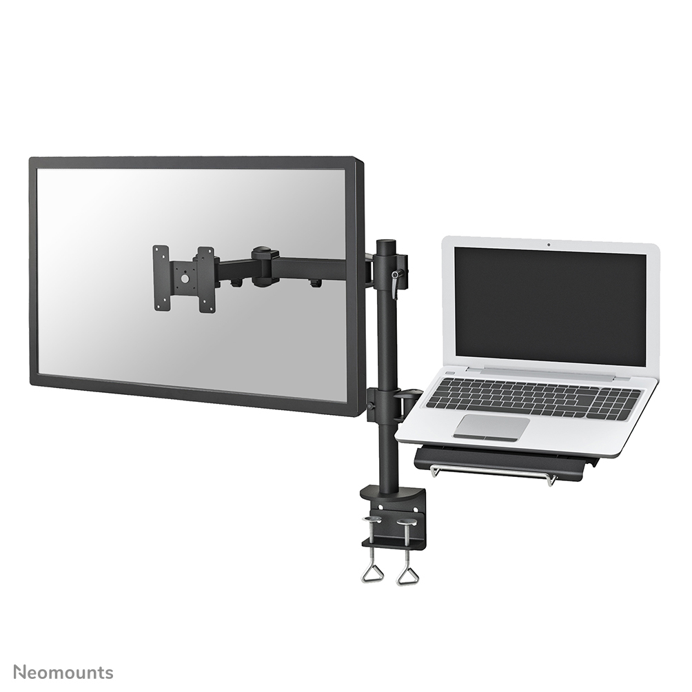 Neomounts FPMA-D960NOTEBOOK Brazo de monitor 1 pantalla con soporte para portátil - 10-27" - 0-10 kg - negro