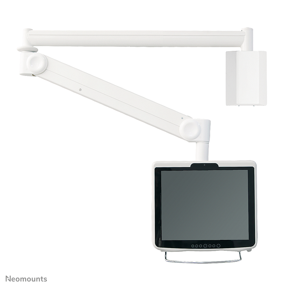 Neomounts FPMA-HAW100HC Soporte de pared para monitor médico - 10-32" - alt. 0-170 cm - 6-12 kg - VESA 75x75-100x100 - resorte de gas - blanco