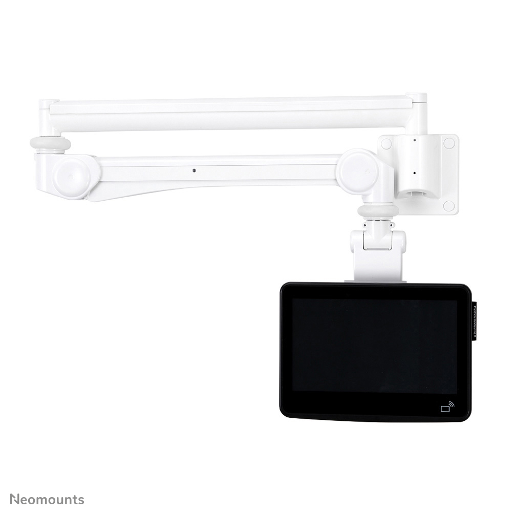 Neomounts FPMA-HAW300 Soporte de pared para monitor médico - 10-24" - alt. 115-135 cm - 1-3 kg - VESA 75x75-100x100 - resorte de gas - blanco