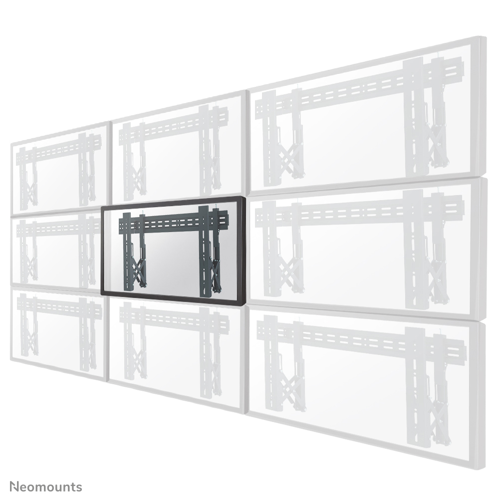 Neomounts LED-VW1000BLACK Soporte de pared para videowall - 40-75" - máx 50 kg - VESA 200x200-600x400 - prof. 5,6-21,5 cm - extraíble - micro ajuste - bloqueable (excl. cerradura) - negro