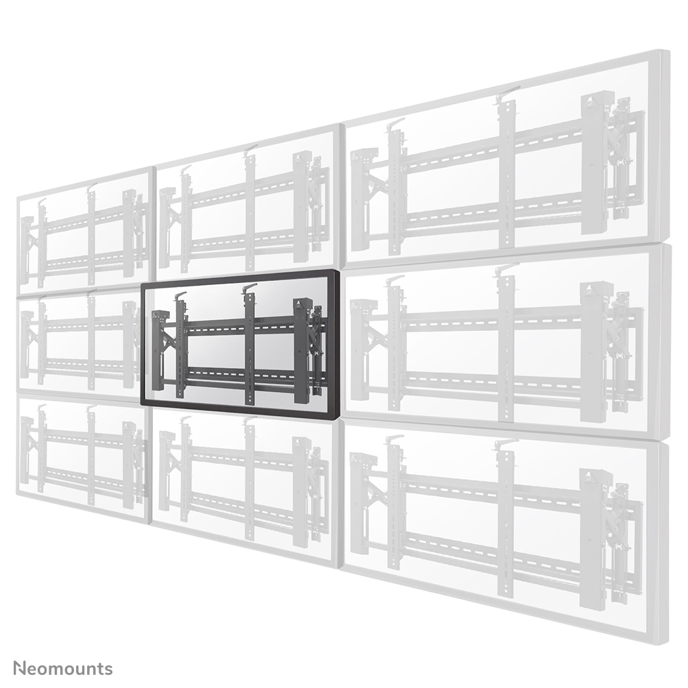 Neomounts LED-VW2000BLACK Soporte de pared para videowall - 32-75" - máx 70 kg - VESA 200x200-600x400 - prof. 14,3-30,6 cm - Presionar para Pop-out - micro ajuste - bloqueable (excl. cerradura) - negro