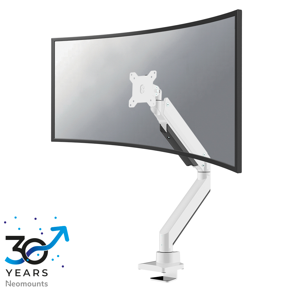 Neomounts NM-D775WHITEPLUS Brazo de monitor 1 pantalla - 10-49" - 1-18 kg (curvo 14 kg) - resorte de gas - Tope-a-180° - Topfix - blanco