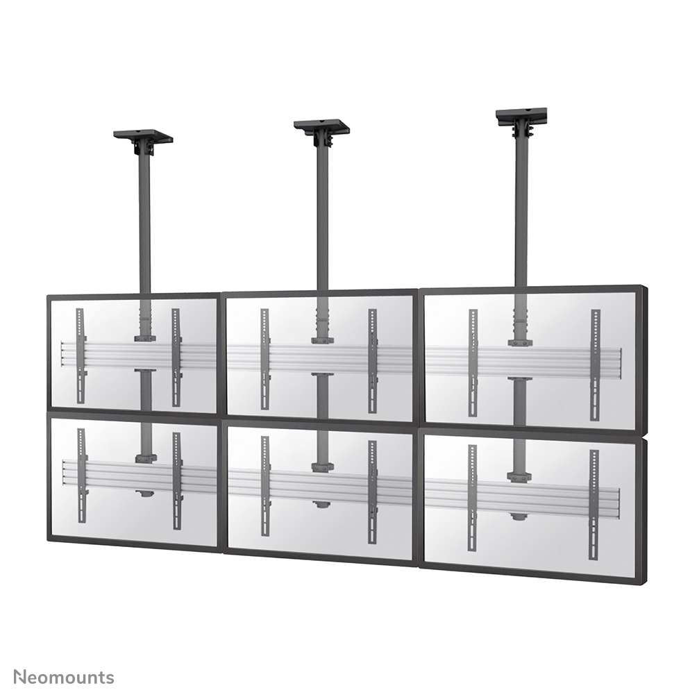 Neomounts NMPRO-C32 Soporte de techo para videowall 6 pantallas - 32-55" - máx 30 kg/pantalla - VESA 100x100-600x400 - alt. 325 cm - negro