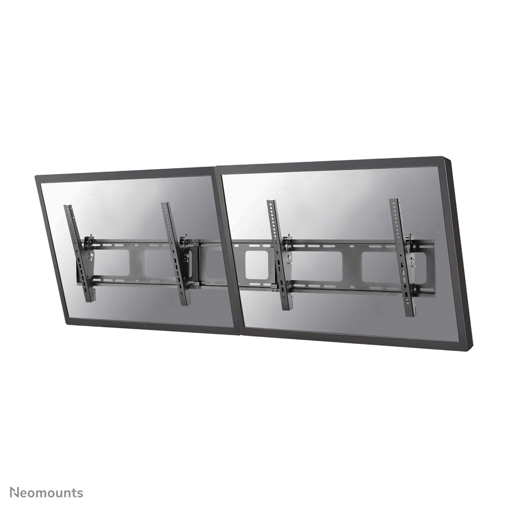 Neomounts NS-WMB200BLACK Soporte de pared para cartel de menú 2 pantallas - 40-52" - máx 50 kg/pantalla - VESA 200x200-600x400 - inclinable - negro