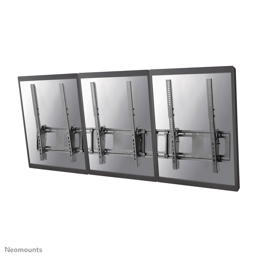 Neomounts NS-WMB300PBLACK Soporte de pared para cartel de menú 3 pantallas - 40-52" - máx 50 kg/pantalla - VESA 200x200-400x600 - prof. 7,8 cm - inclinable - vertical - negro