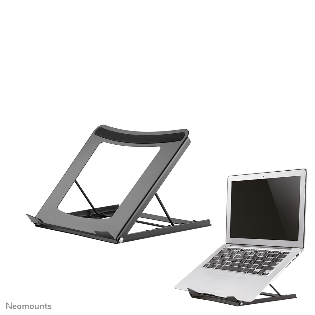 El NSLS075BLACK es un soporte universal para portátil. Fácilmente ajustable en 5 posiciones, para fijar la altura de visionado ideal del portátil. Fácil de plegar, ligero y móvil.
