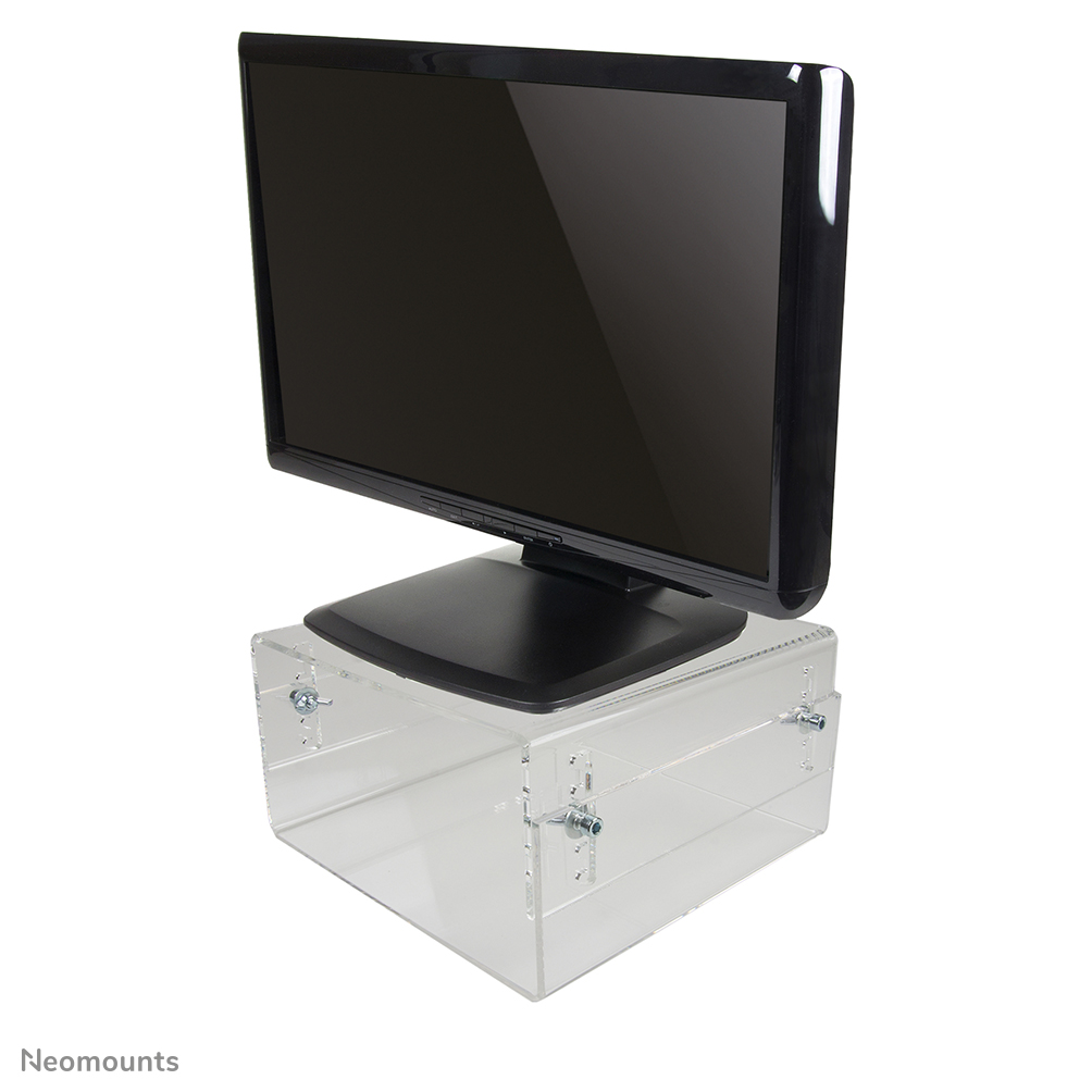 Neomounts NSMONITOR40 Soporte elevador para monitor/portátil - máx 25 kg - alt.x anch.x prof. 7-13x32x26 cm - universal - transparente