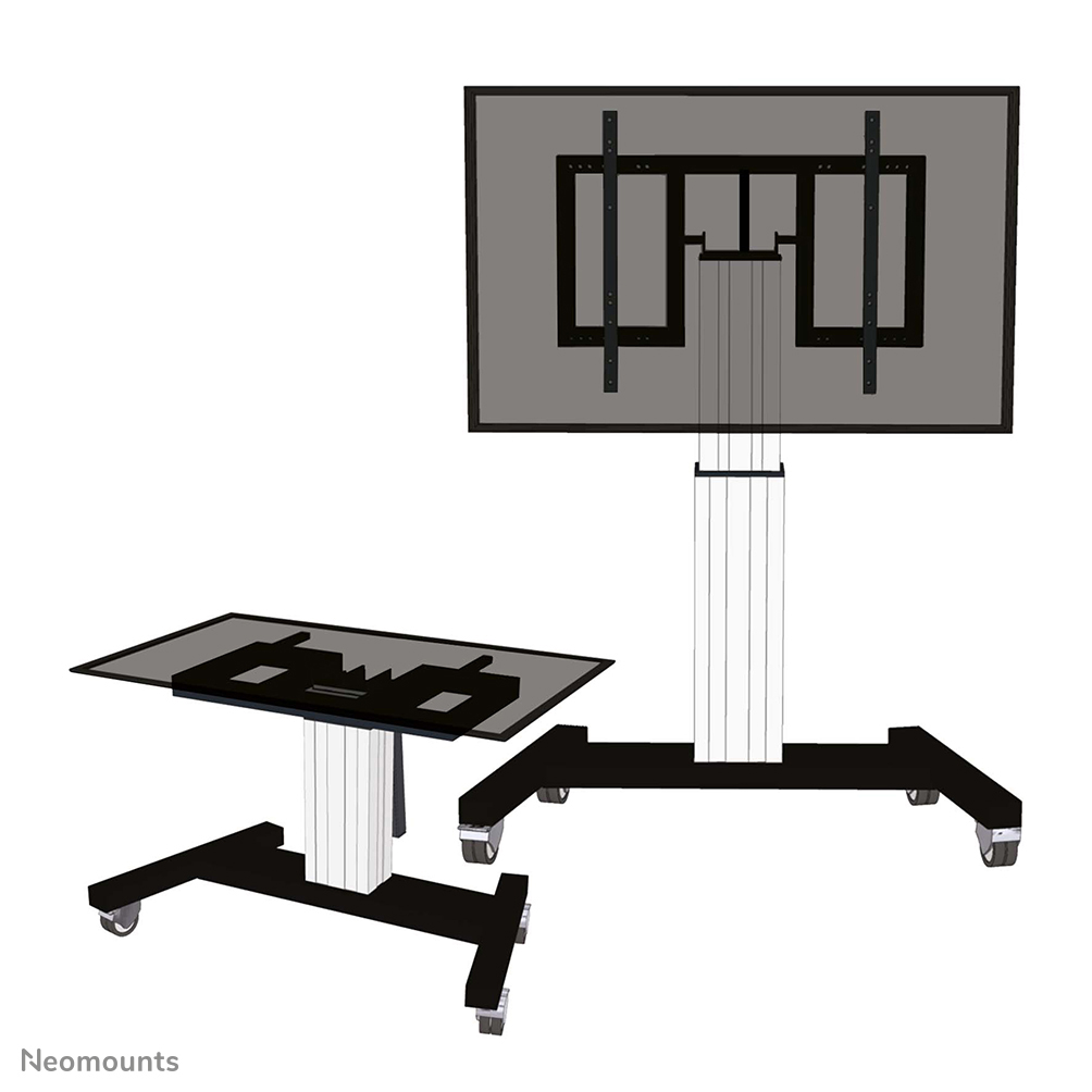 Neomounts PLASMA-M2500TSILVER Carro para TV - 42-100" - máx 150 kg - motorizado alt. 91-141 cm - VESA 400x200-800x600 - función de inclinación de la mesa - plata