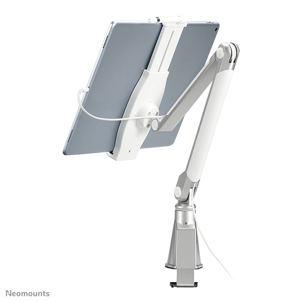 Neomounts tableta-D100SILVER Soporte para tablet con abrazadera para escritorio - 4.7-12.9" - universal - movimiento completo - plata