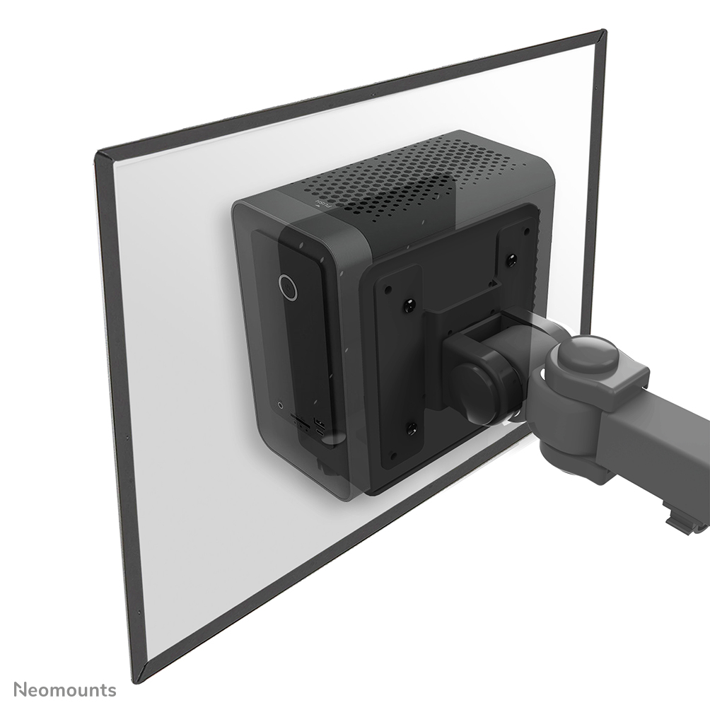 Neomounts THINCLIENT-20 Soporte delgado para mini PC/NUC - máx 7 kg - VESA 50x50-100x100 - anch. 5,2-10 cm - universal - negro