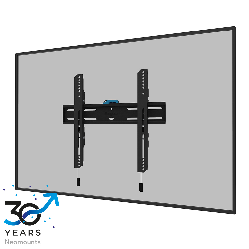 Neomounts LEVEL-850 WL30S-850BL14 Soporte de pared fijo para TV - 40-75" - máx 50 kg - VESA 100x100-400x400 - prof. 3,3 cm - ajuste del nivel - bloqueable (incl. tornillo de seguridad, excl. cerradura) - Modelo de Instalación Rápida incl. plantilla de fijación - negro