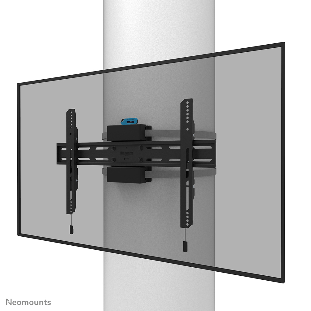 Neomounts WL30S-910BL16 Soporte de TV para columna, fijo - 40-75" - máx 50 kg - VESA 200x100-600x400 - adecuado para Ø 25-100 cm - prof. 6,7 cm - ajuste del nivel - bloqueable (incl. tornillo de seguridad, excl. cerradura) - negro