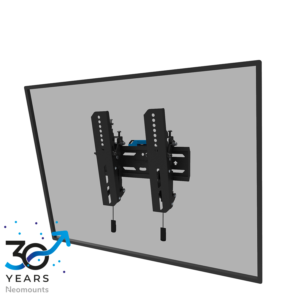 Neomounts LEVEL-850 WL35S-850BL12 Soporte de pared inclinable para TV - 24-65" - máx 40 kg - VESA 75x75-200x200 - prof. 3,5 cm - ajuste del nivel - bloqueable (incl. tornillo de seguridad, excl. cerradura) - Modelo de Instalación Rápida incl. plantilla de fijación - negro