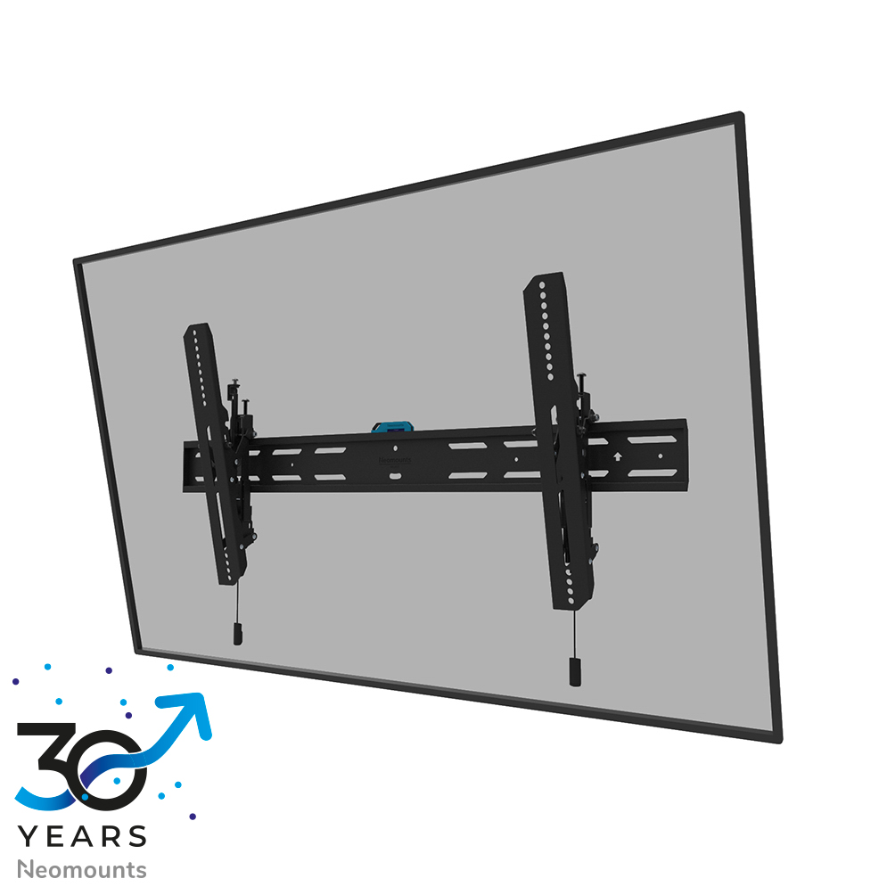 Neomounts LEVEL-850 WL35S-850BL18 Soporte de pared inclinable para TV - 43-86" - máx 60 kg - VESA 100x100-800x400 - prof. 3,5 cm - ajuste del nivel - bloqueable (incl. tornillo de seguridad, excl. cerradura) - Modelo de Instalación Rápida incl. plantilla de fijación - negro
