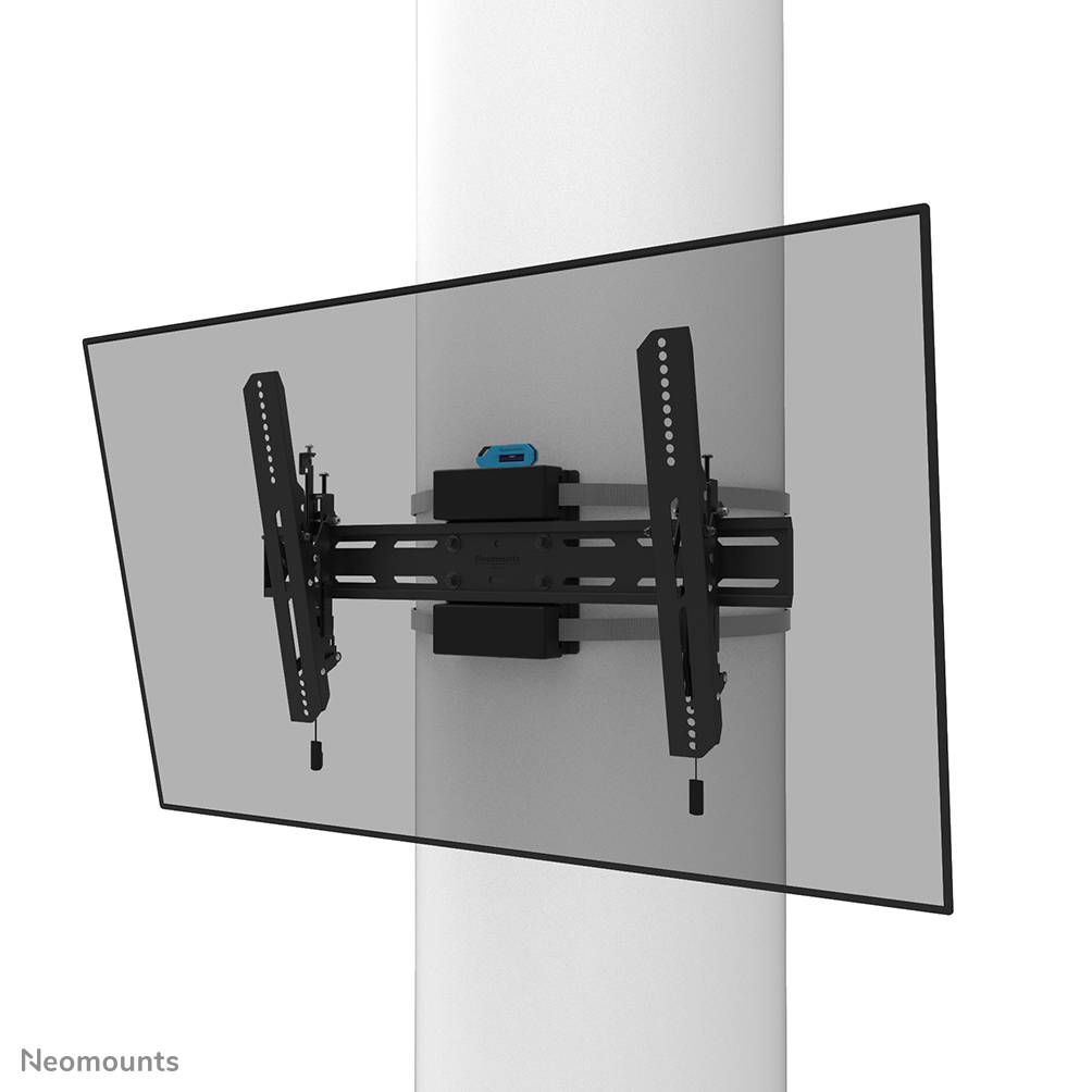 Neomounts WL35S-910BL16 Soporte de TV para columna, inclinable - 40-75" - máx 50 kg - VESA 300x100-600x400 - adecuado para Ø 25-100 cm - prof. 6,9 cm - ajuste del nivel - bloqueable (incl. tornillo de seguridad, excl. cerradura) - negro