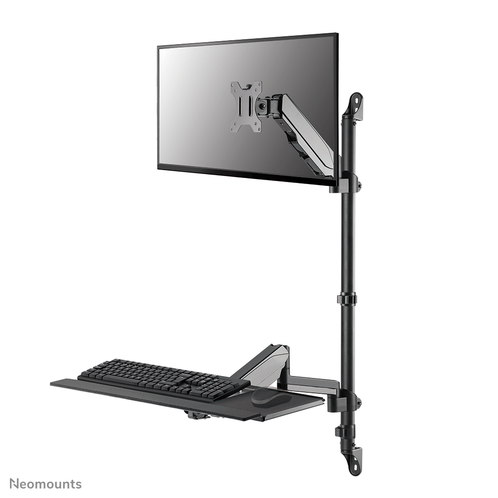 Neomounts WL90-325BL1 Soporte de pared para puesto de trabajo de pie/sentado - 17-32" - 1-9 kg (curvo 6 kg) - resorte de gas - negro